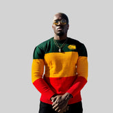 Bold Tricolor Cotton Wool Pullover Sweater - 3 The Hard Way Edition